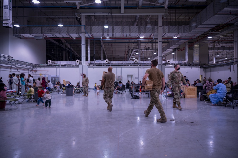 Evacuation at Hamid Karzai International Airport