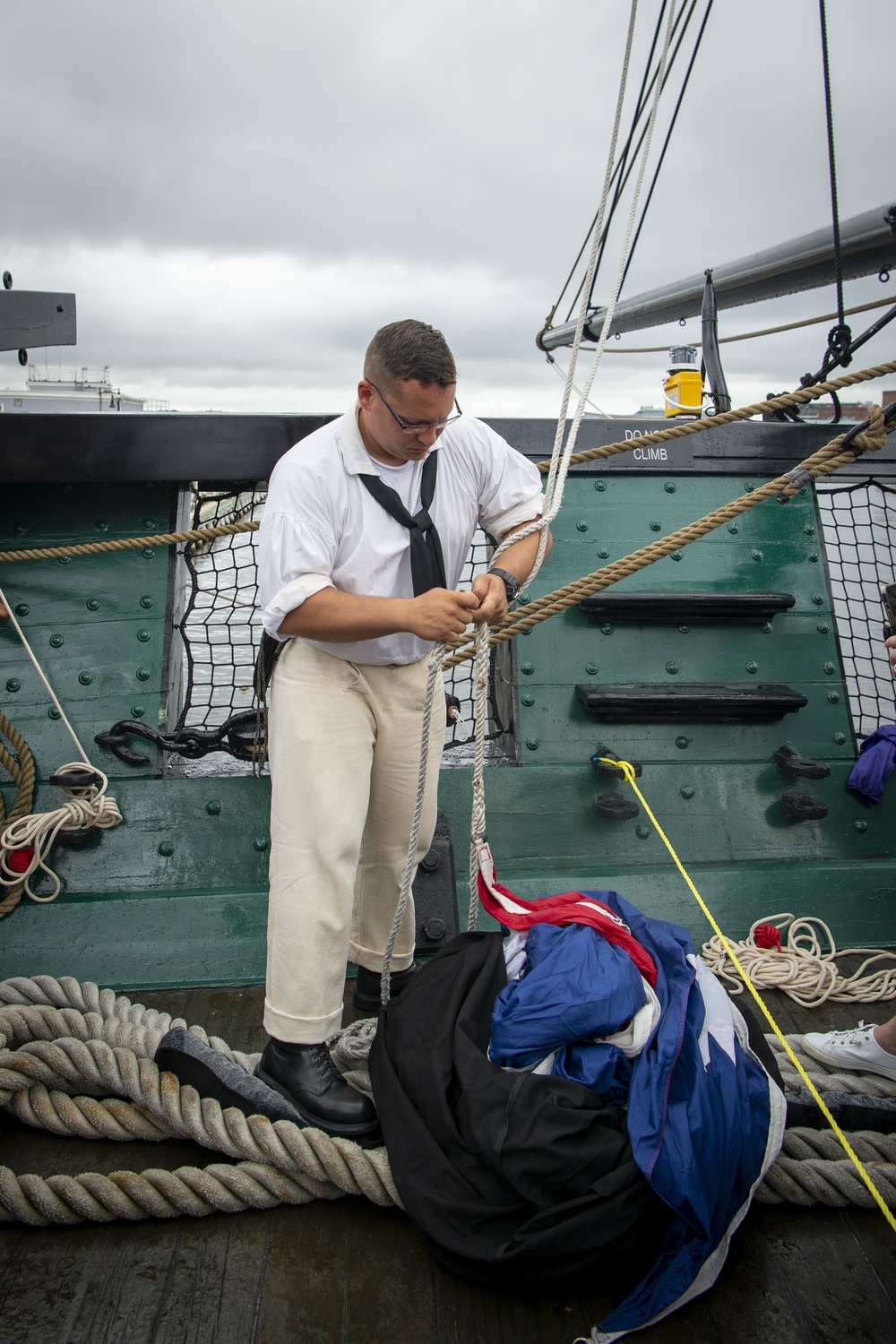 NC1 prepares to raise flag aboard USS Constitution