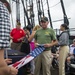 Sailor folds flag with Vietnam veteran aboard USS Constitution