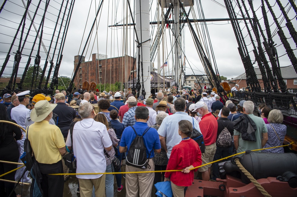 USS Constitution goes underway in honor of Vietnam Veteran