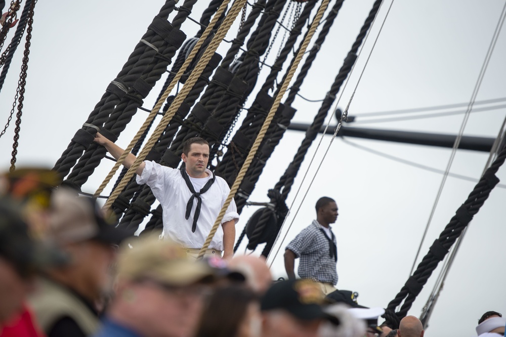 USS Constitution goes underway in honor of Vietnam Veteran