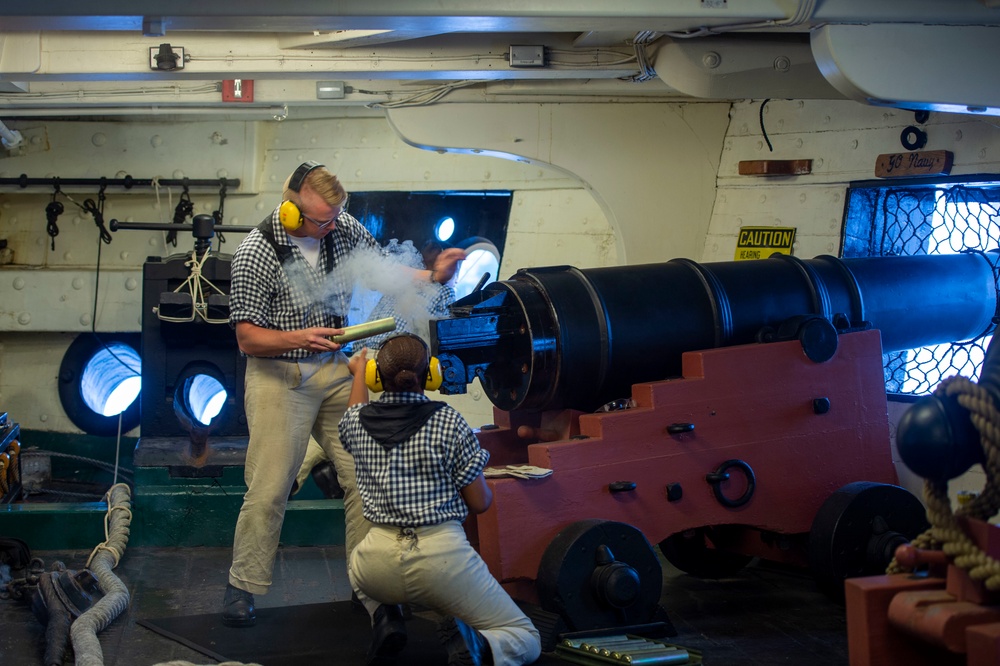 USS Constitution goes underway in honor of Vietnam Veteran