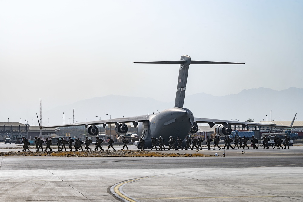 Evacuation at Hamid Karzai International Airport