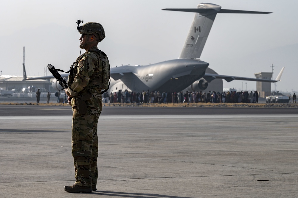 Evacuation at Hamid Karzai International Airport