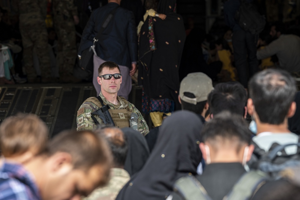 Evacuation at Hamid Karzai International Airport