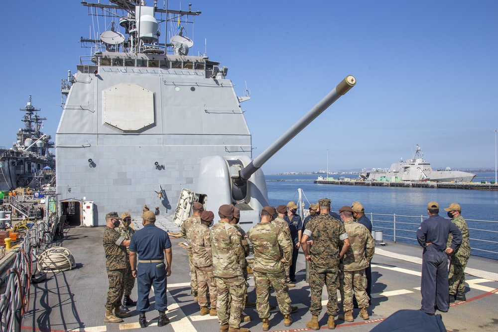 Marines, soldiers visit USS Bunker Hill