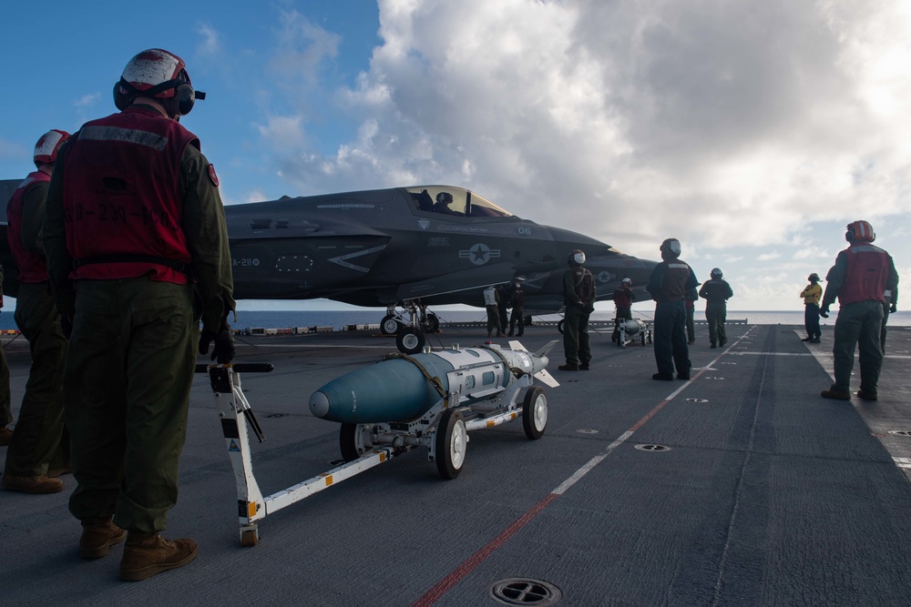 USS America (LHA 6) Conducts Flight Operations with Royal Navy Aircraft Carrier HMS Queen Elizabeth