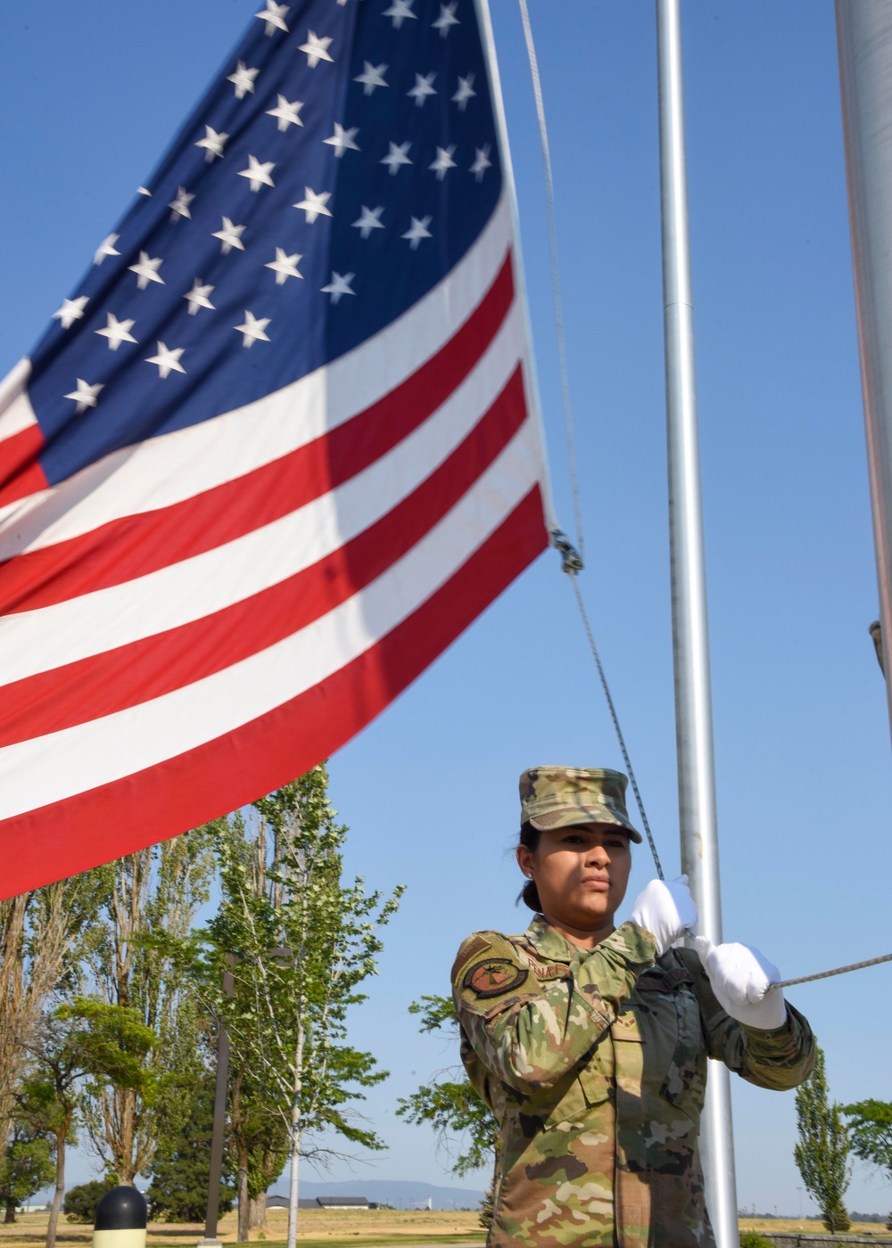 Fairchild holds retreat ceremony to honor the grand old flag