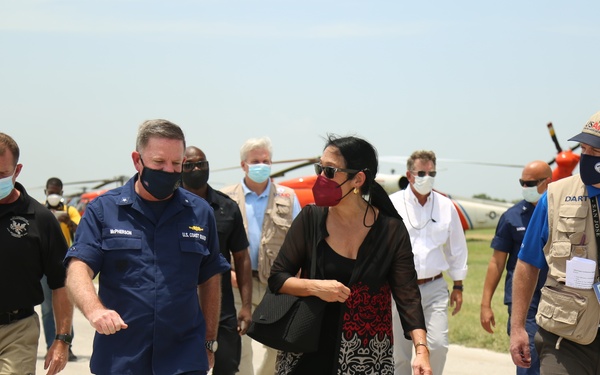 Embassy, USAID, Coast Guard, CBP discuss Haitian earthquake response efforts in Port au Prince, Haiti
