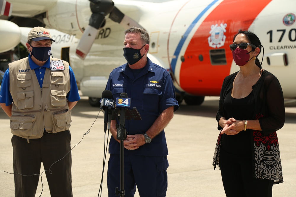 Embassy, USAID, Coast Guard, CBP discuss Haitian earthquake response efforts in Port au Prince, Haiti