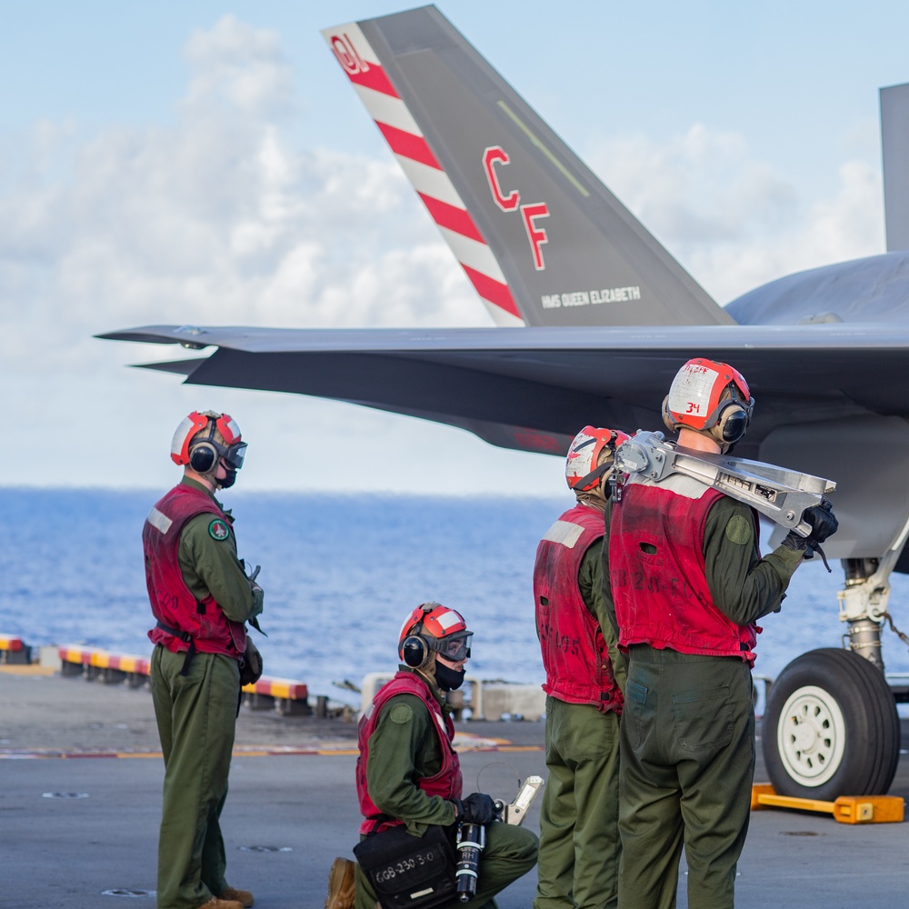 USS America Conducts Flight Operations with Royal Navy aircraft carrier HMS Queen Elizabeth