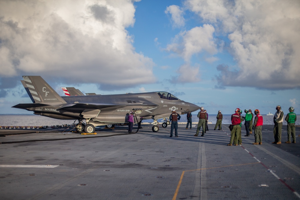 USS America Conducts Flight Operations with Royal Navy aircraft carrier HMS Queen Elizabeth