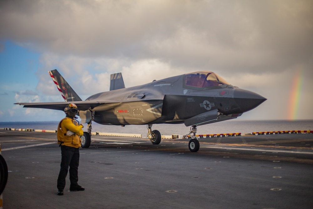 USS America Conducts Flight Operations with Royal Navy aircraft carrier HMS Queen Elizabeth