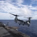 Marines assigned to the 31st Marine Expeditionary Unit take off of the forward-deployed amphibious assault ship USS America (LHA 6) for a long-range raid.