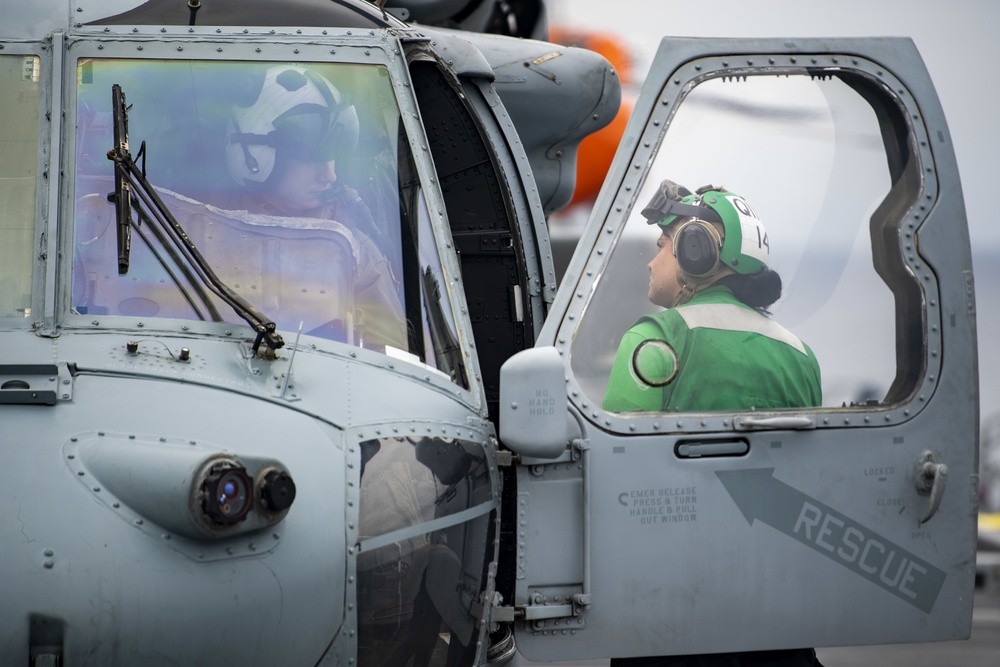 USS Miguel Keith Man conducts flight operations with HSC 23