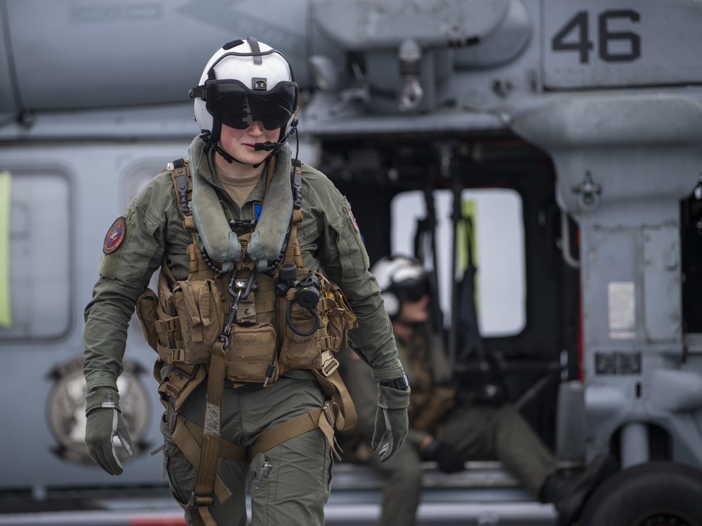 USS Miguel Keith Man conducts flight operations with HSC 23