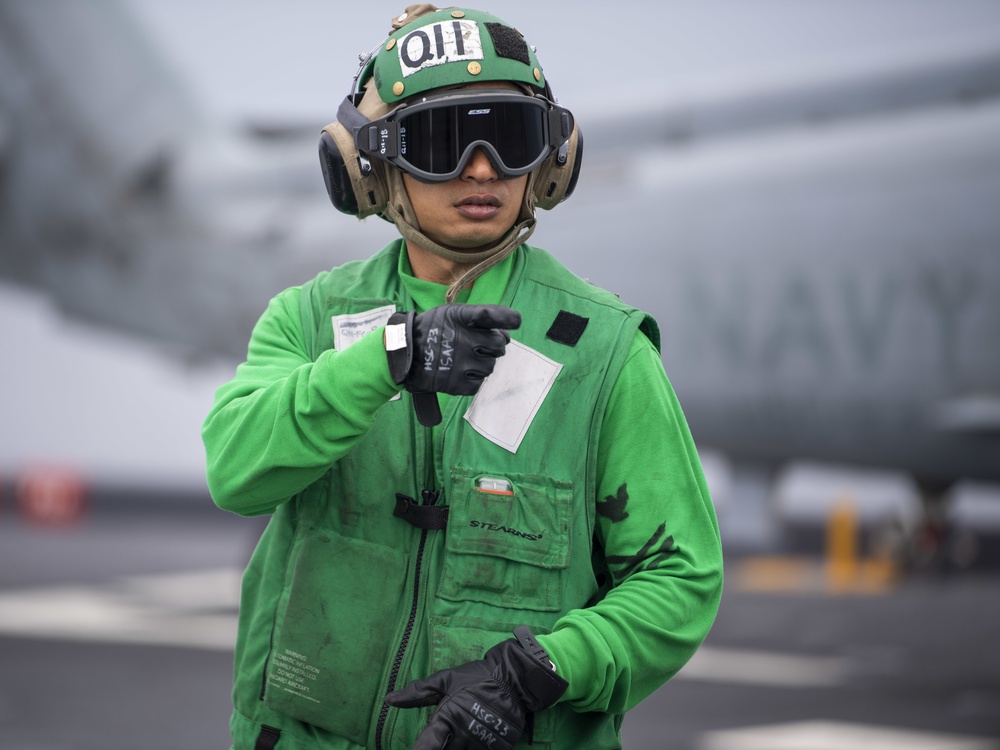 USS Miguel Keith Man conducts flight operations with HSC 23