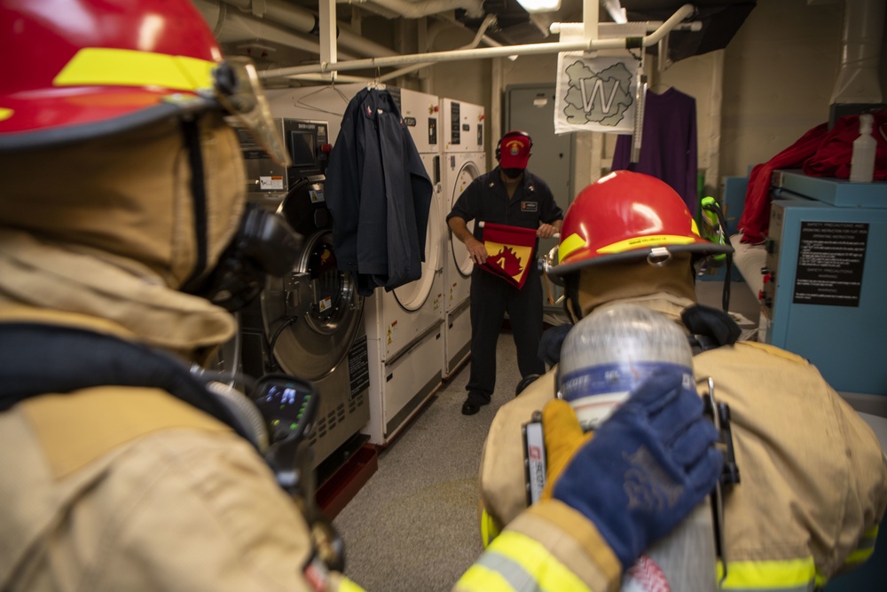 USS Miguel Keith conducts DC Drill while underway