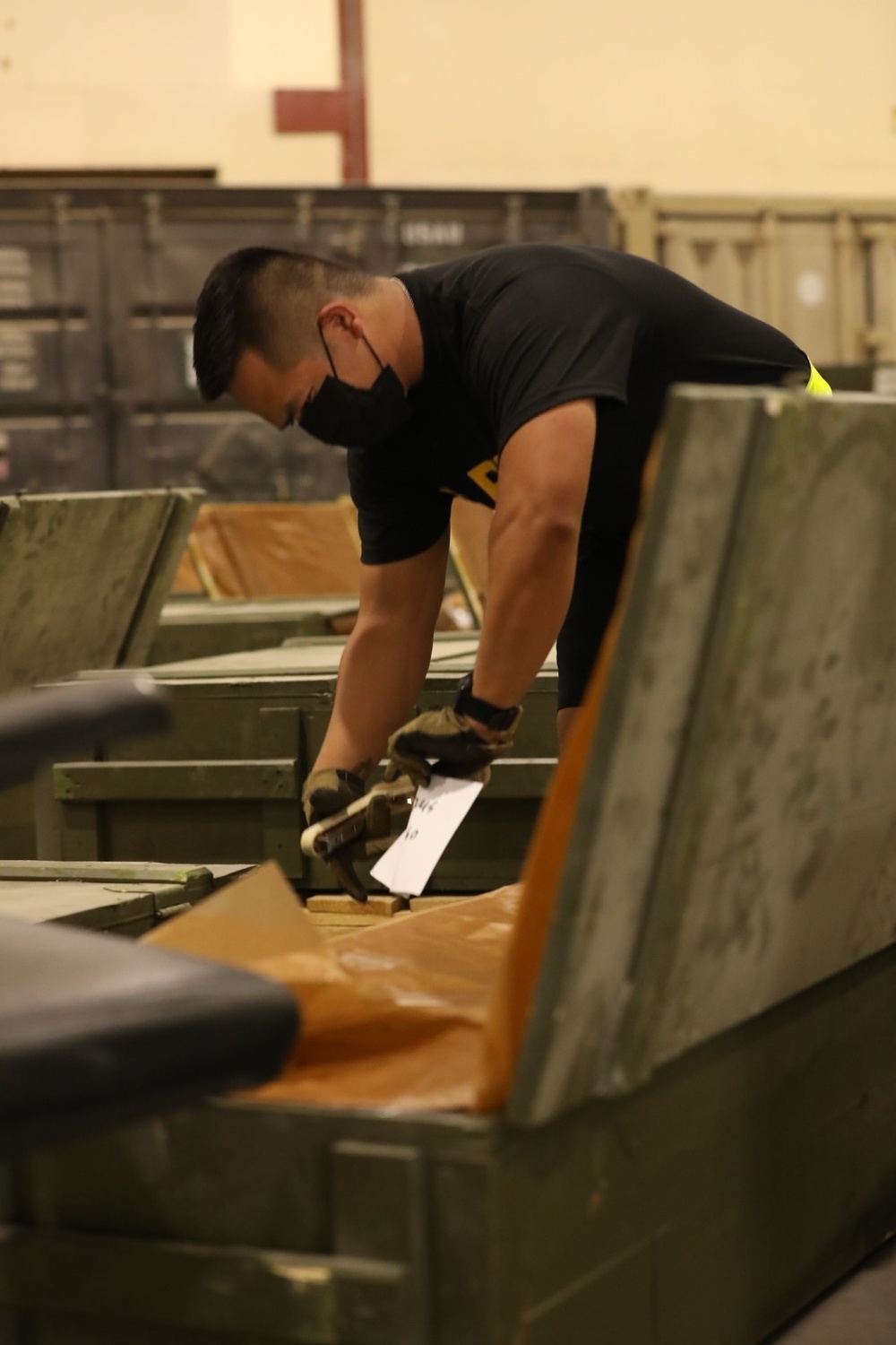 3rd Division Sustainment Brigade Soldiers ready emergency pallets for United States counter partners