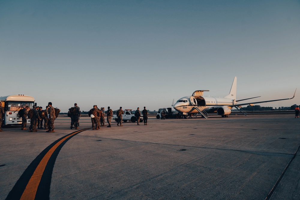 U.S. Marines &amp; Navy Sailors with CTF - 68 Deploy to NAS Sigonella, Italy to Support Afghanistan Evacuees