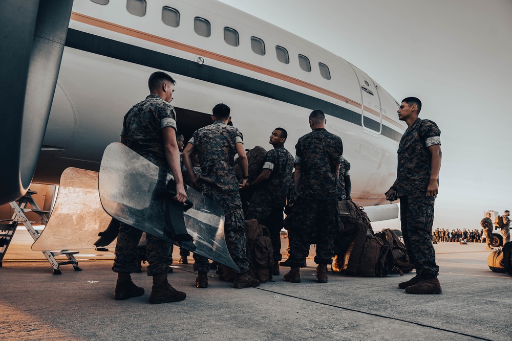 U.S. Marines &amp; Navy Sailors with CTF - 68 Deploy to NAS Sigonella, Italy to Support Afghanistan Evacuees