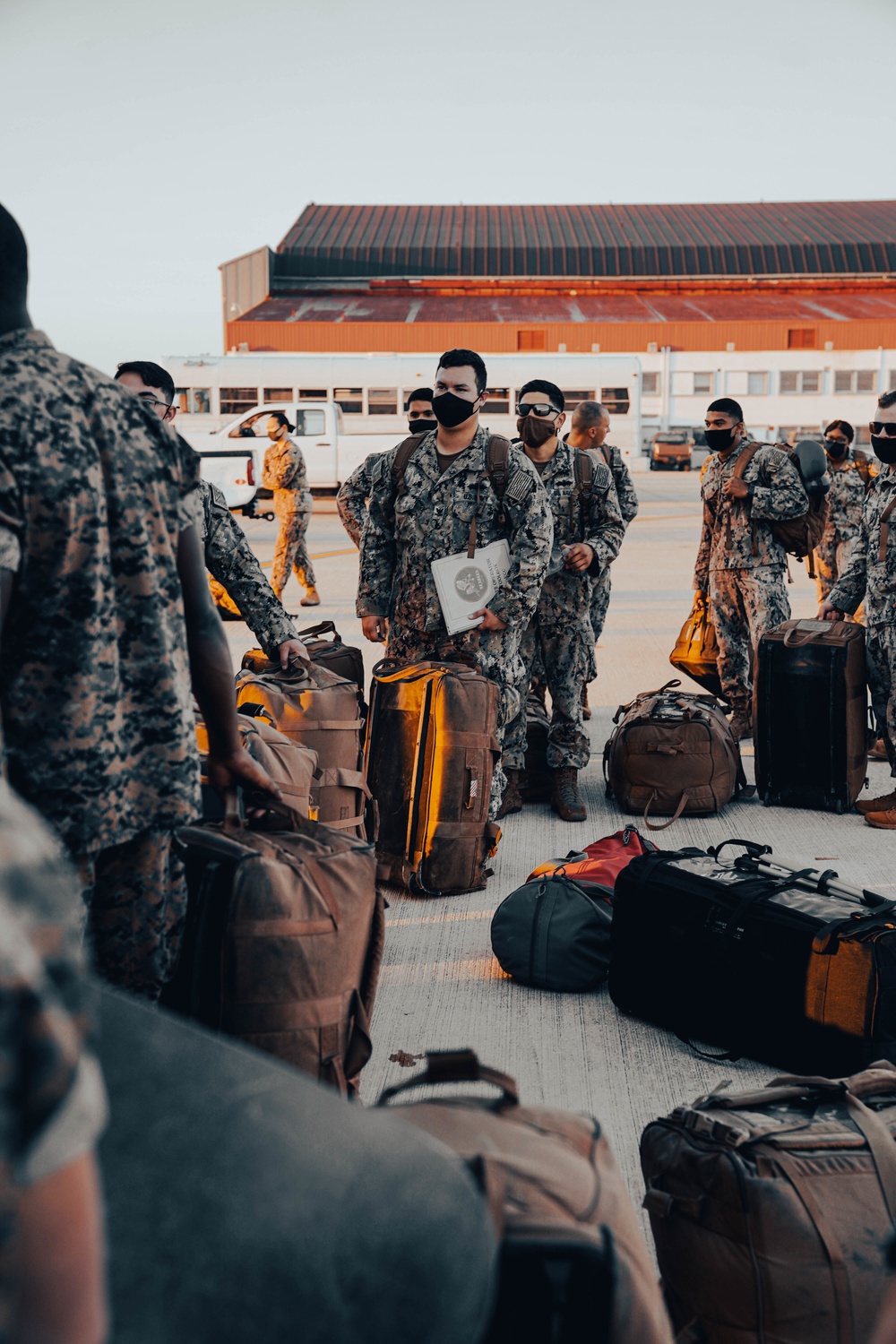 U.S. Marines &amp; Navy Sailors with CTF - 68 Deploy to NAS Sigonella, Italy to Support Afghanistan Evacuees
