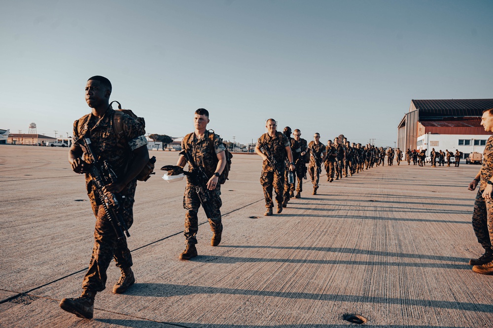 U.S. Marines &amp; Navy Sailors with CTF - 68 Deploy to NAS Sigonella, Italy to Support Afghanistan Evacuees