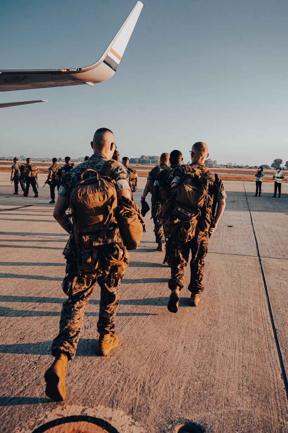 U.S. Marines &amp; Navy Sailors with CTF - 68 Deploy to NAS Sigonella, Italy to Support Afghanistan Evacuees