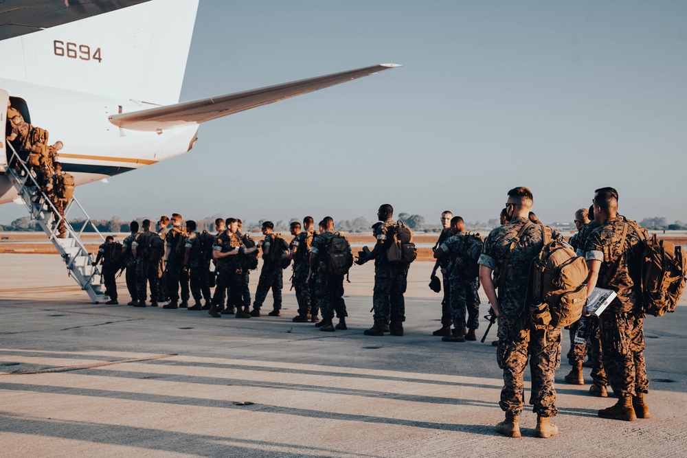 U.S. Marines &amp; Navy Sailors with CTF - 68 Deploy to NAS Sigonella, Italy to Support Afghanistan Evacuees