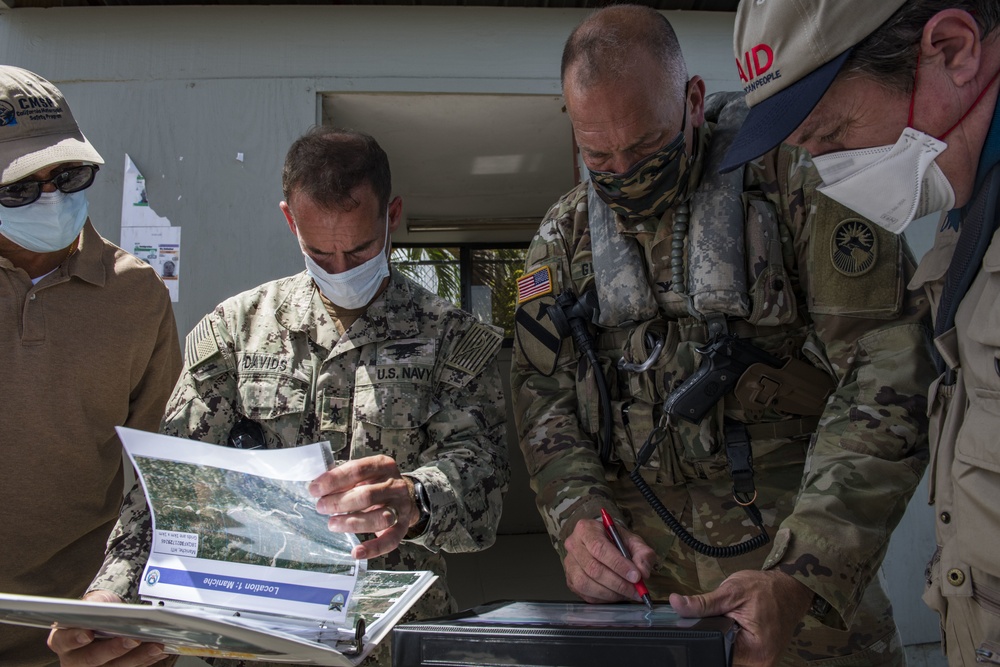 USSOUTHCOM Joint Task Force-Haiti commander visits earthquake epicenter with JTF-Bravo’s commander, 1-228th Aviation Regiment