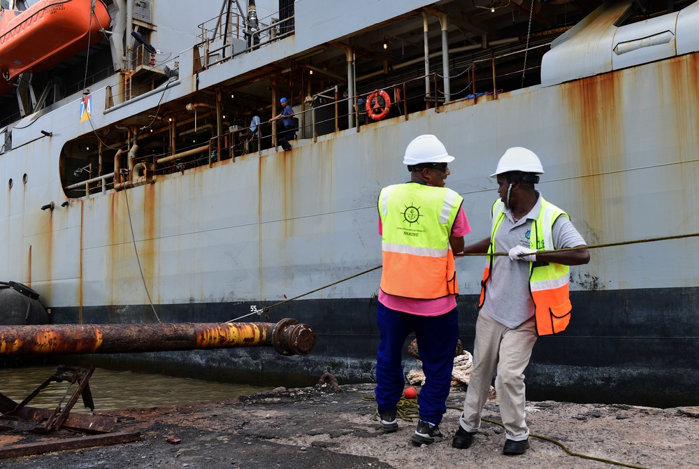 Patuxent (T-OA 201) Re-supplies at Port of Djibouti