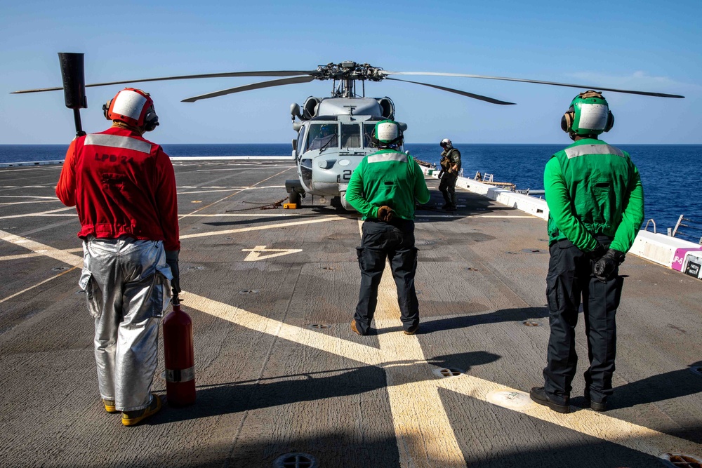 HSC 26 and USS Arlington Sailors Conduct Flight Ops