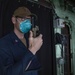 USS Billings Sailor Mans His Station During Sea and Anchor Detail