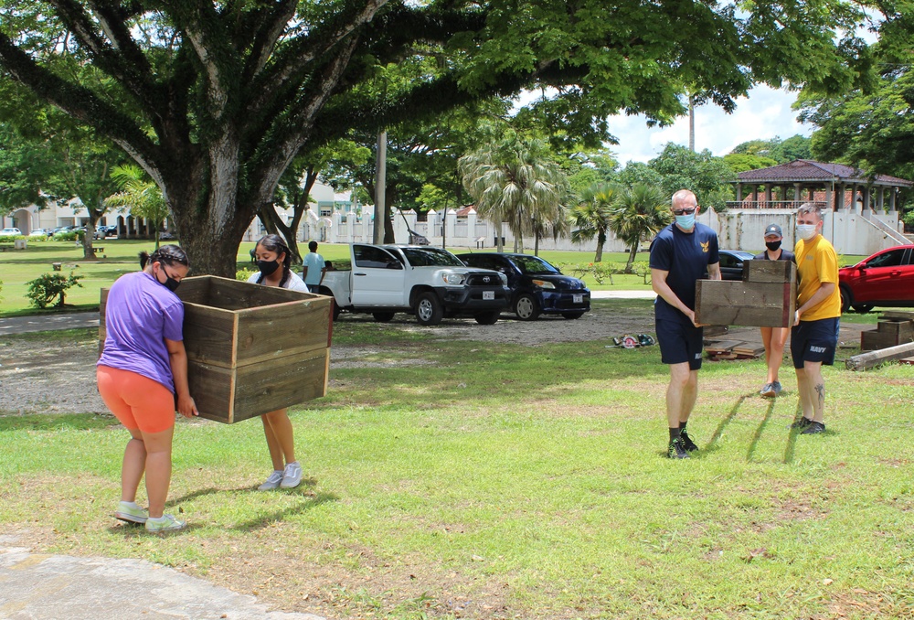 Guam Based Sailors and Visiting Marines Volunteer at Community Garden