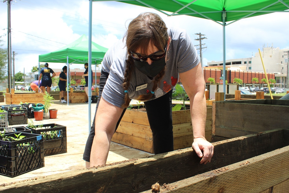 Guam Based Sailors and Visiting Marines Volunteer at Community Garden