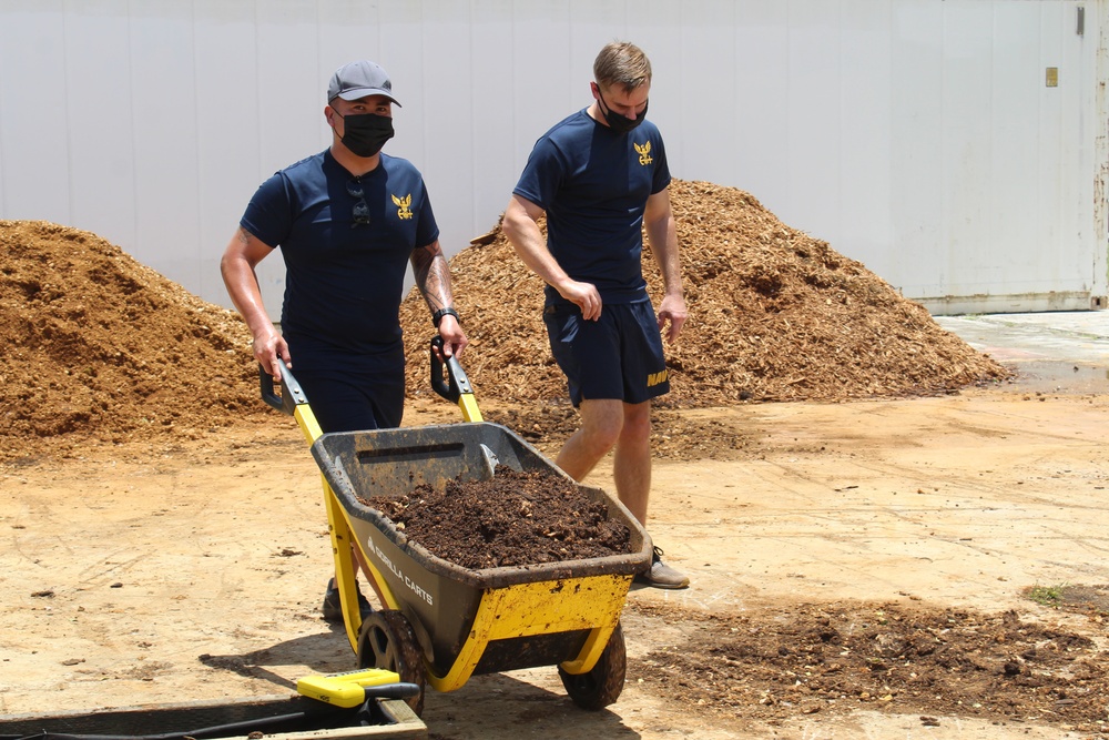 Guam Based Sailors and Visiting Marines Volunteer at Community Garden