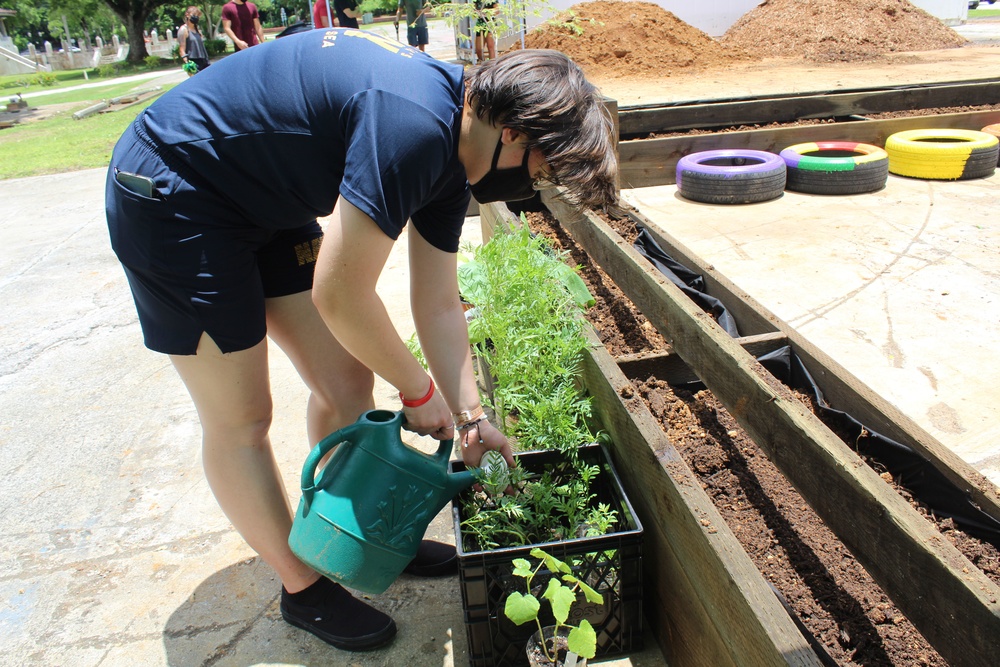 Guam Based Sailors and Visiting Marines Volunteer at Community Garden
