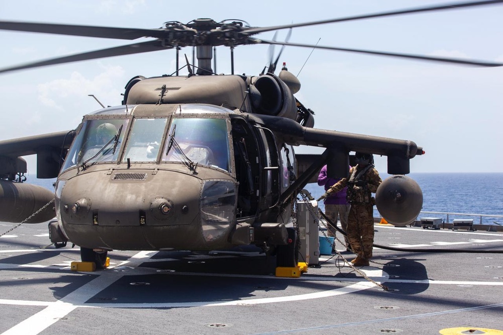 Strengthening Partnerships: JTF-Bravo 1-228th Aviation Regiment conducts deck-landing qualifications aboard Royal Navy’s RFA Wave Knight