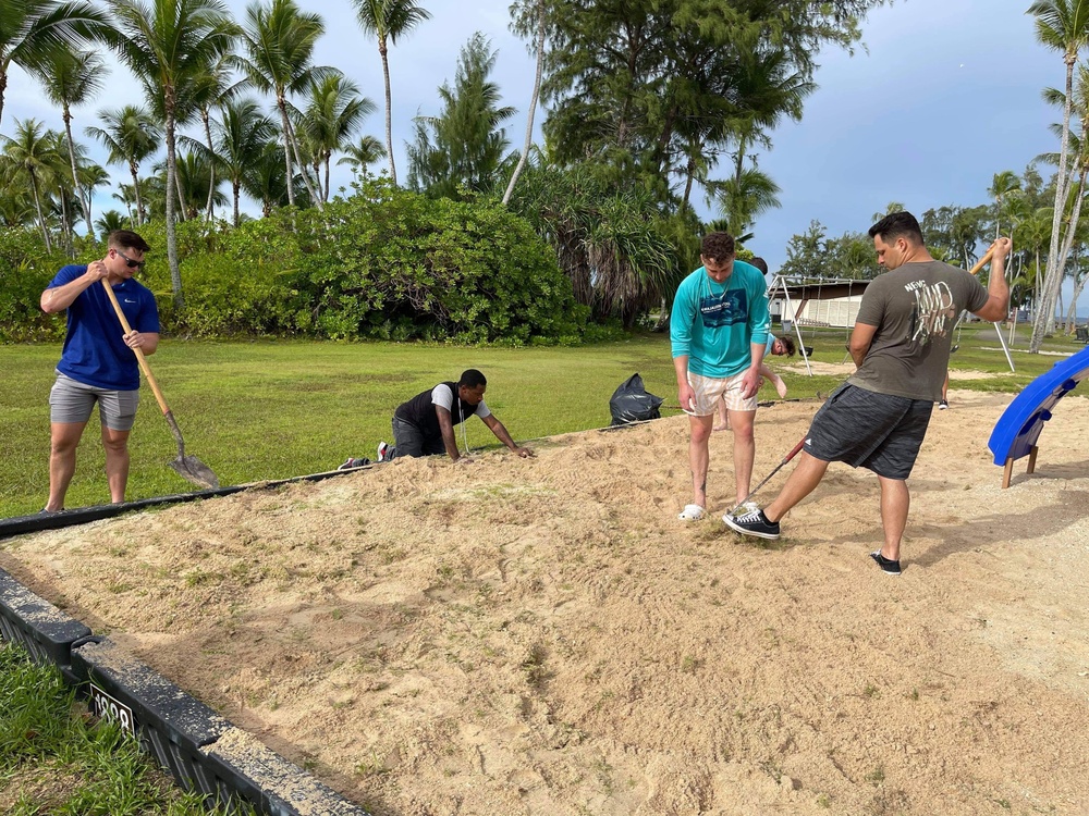 US Navy Seabees assigned to NMCB-5 volunteer in Marshall Islands