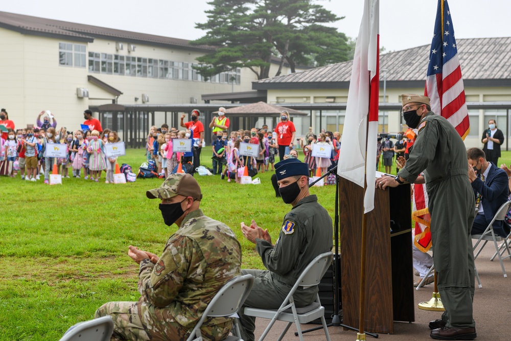 Misawa Air Base Leadership Welcomes Students to New School Year