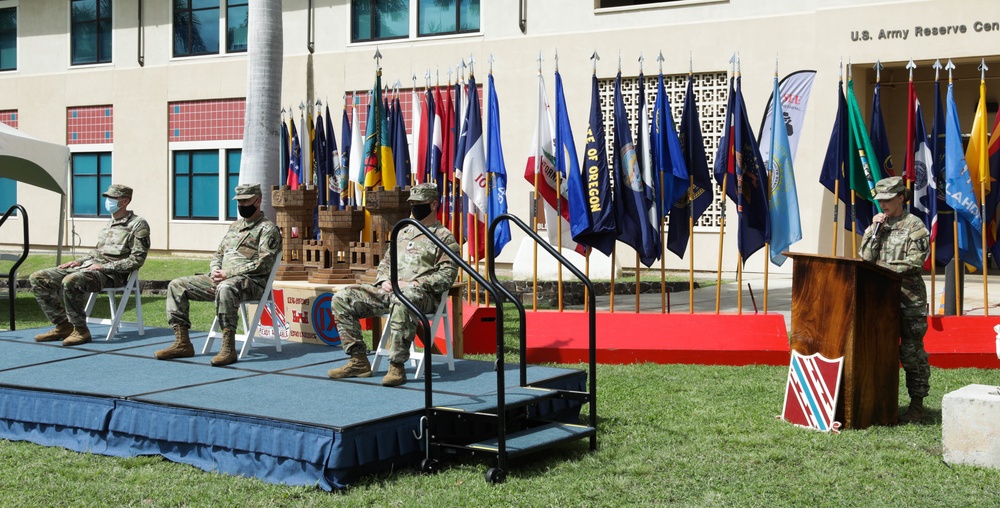 The 411th Engineer Battalion holds Change of Command Ceremony