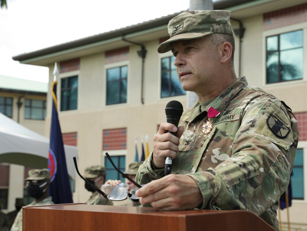 The 303rd Maneuver Enhancement Brigade holds a Change of Command Ceremony