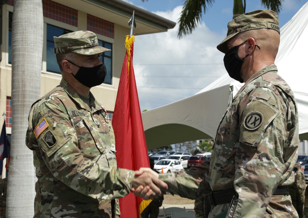 The 303rd Maneuver Enhancement Brigade holds a Change of Command Ceremony