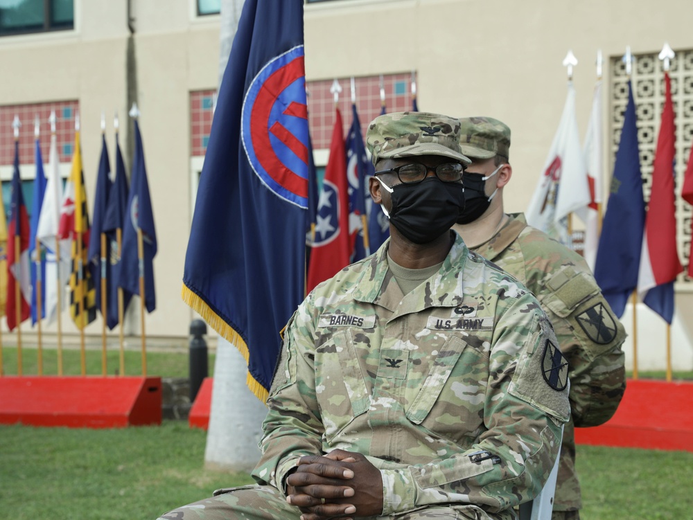 The 303rd Maneuver Enhancement Brigade holds a Change of Command Ceremony