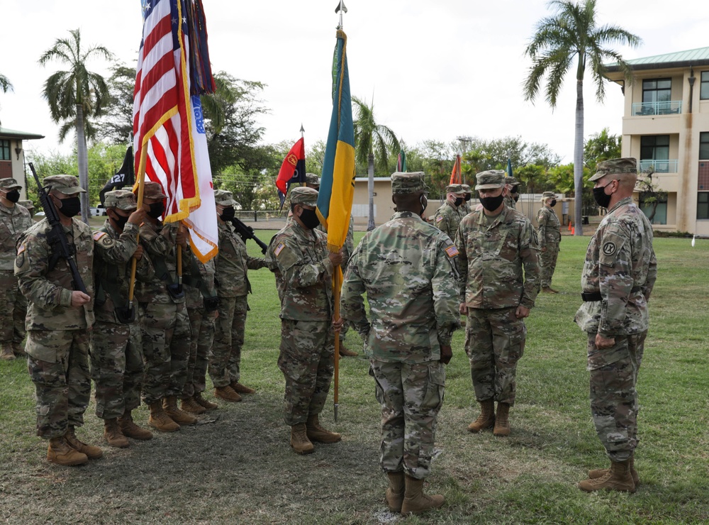 The 303rd Maneuver Enhancement Brigade holds a Change of Command Ceremony