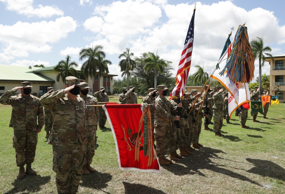 The 303rd Maneuver Enhancement Brigade holds a Change of Command Ceremony