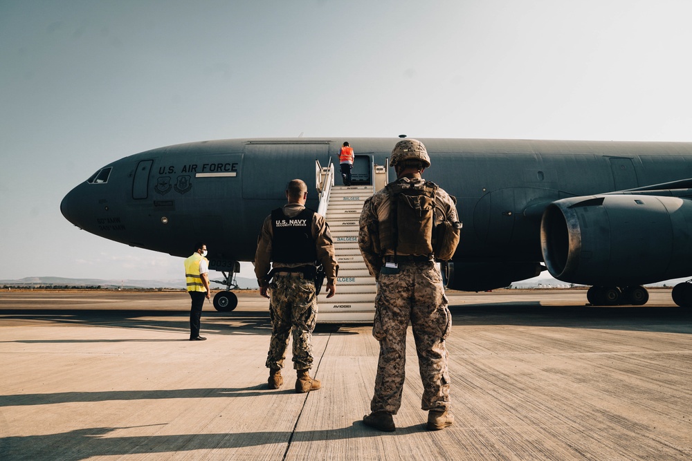 Afghanistan Evacuees arrive at NAS Sigonella