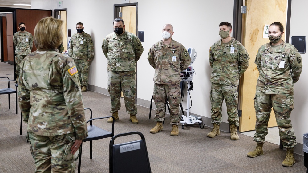 Brig. Gen. Krueger Visits Soldiers at Camp Shelby