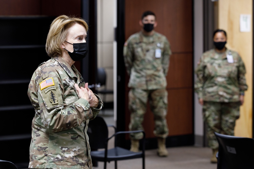 Brig. Gen. Krueger Visits Soldiers at Camp Shelby