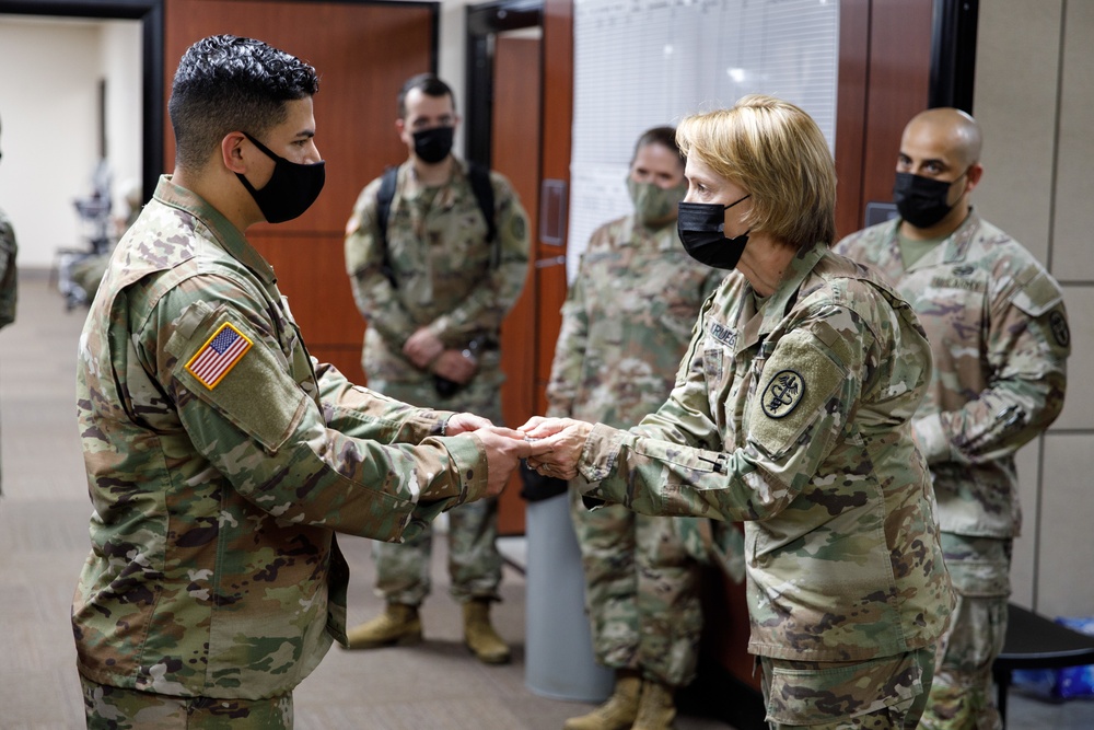 Brig. Gen. Krueger Visits Soldiers at Camp Shelby